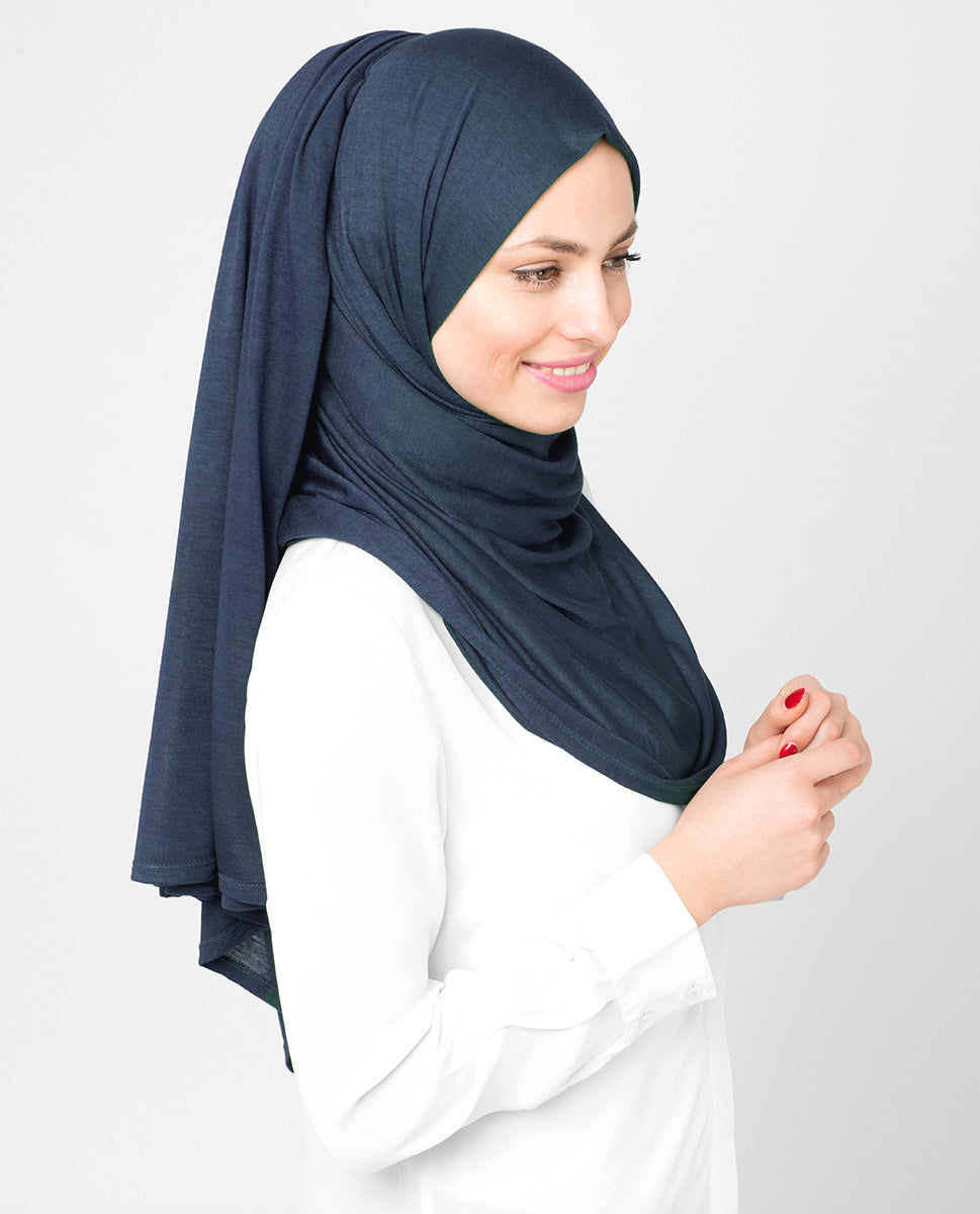 Blue Iris Viscose Jersey Scarf