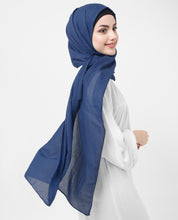 Classic Blue Cotton Voile Scarf